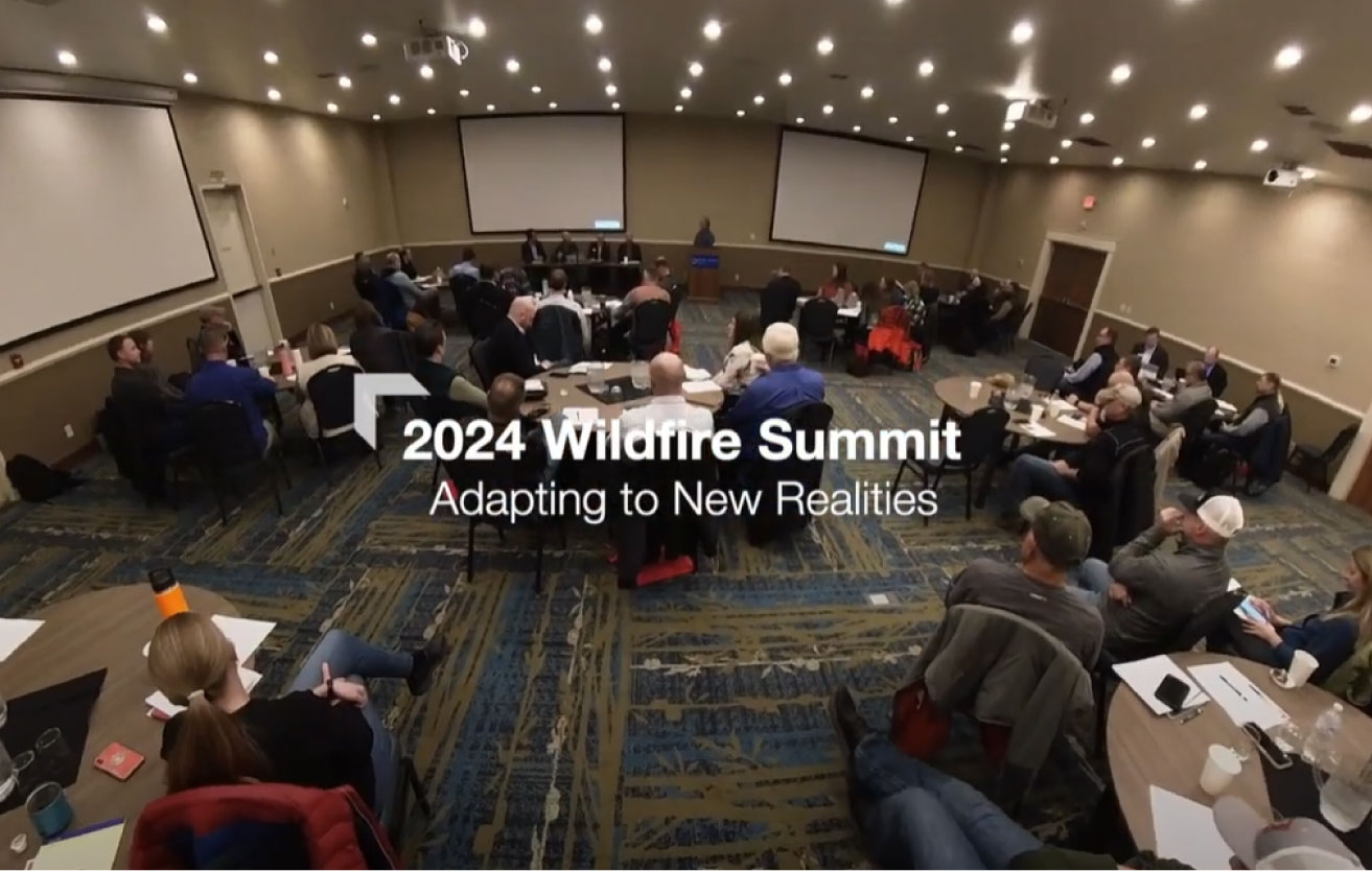 Fish-eye view of the crowd at the 2024 Wildfire Summit